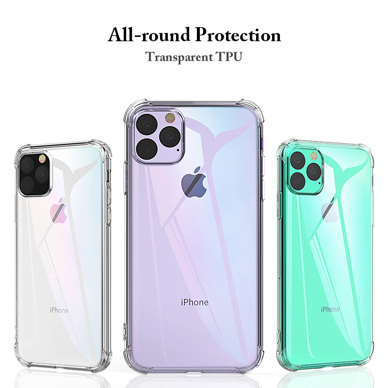for iPhone XR XS 11 Pro Xs Max 6 6s 7 8 Plus Case Silicone Shockproof Transparent Protective Apple 5 5S SE |