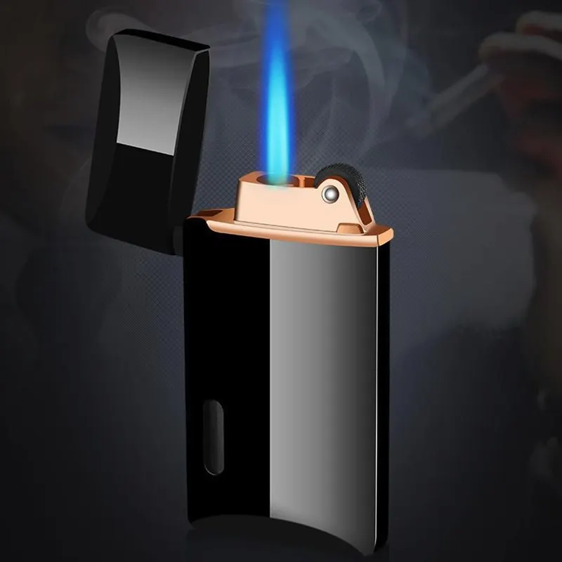 Креативная металлическая зажигалка с шлифовальным кругом ветрозащитная газовая