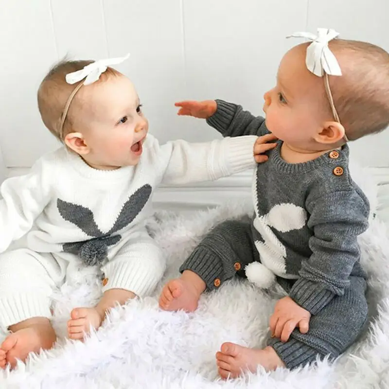 

Newborn Baby Girl Boy Clothes Knitted Sweater Jumpsuit Outfits