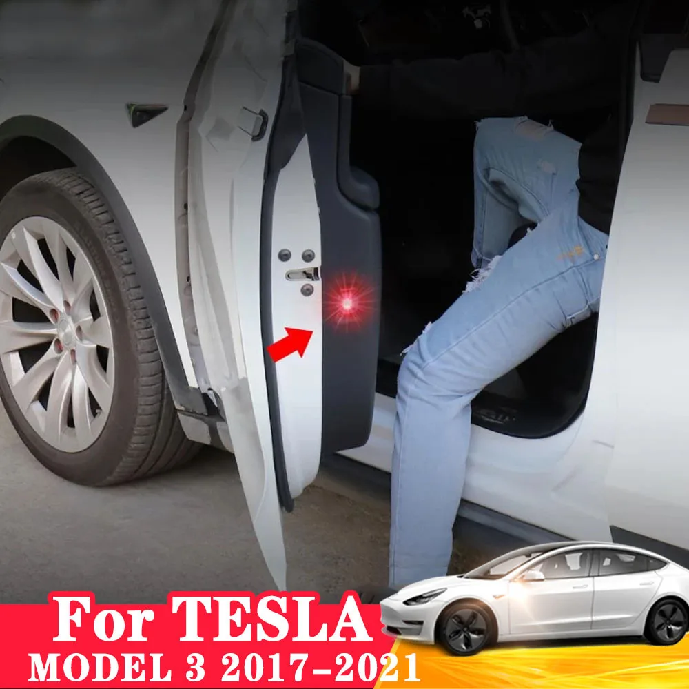 

Светильник для двери автомобиля Tesla Model3, модели X 2017-2020, переключатель для двери автомобиля, аварийный свет 2 шт./компл.