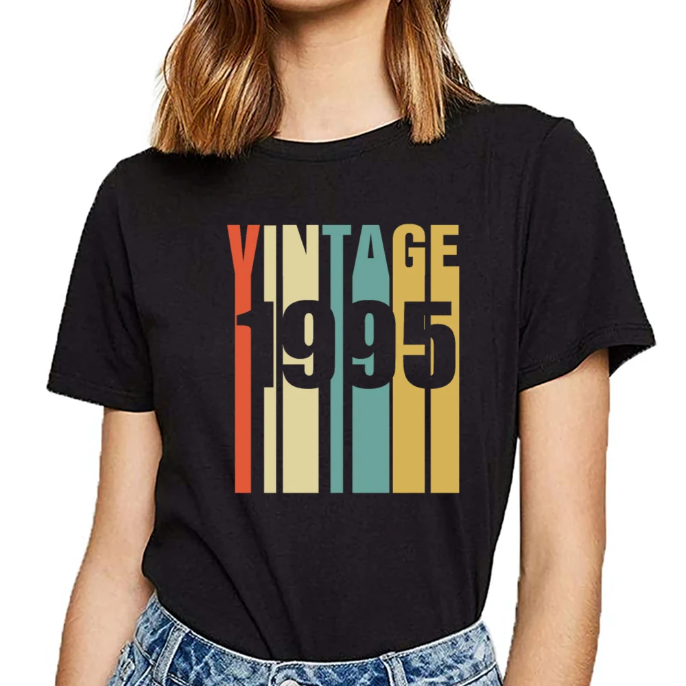 

Женская Винтажная футболка с круглым вырезом и принтом