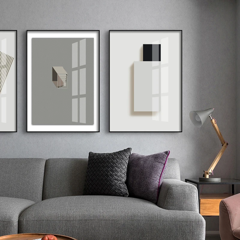 Cuboid черно-белый квадратный прямой перекрестный геометрический минимализм