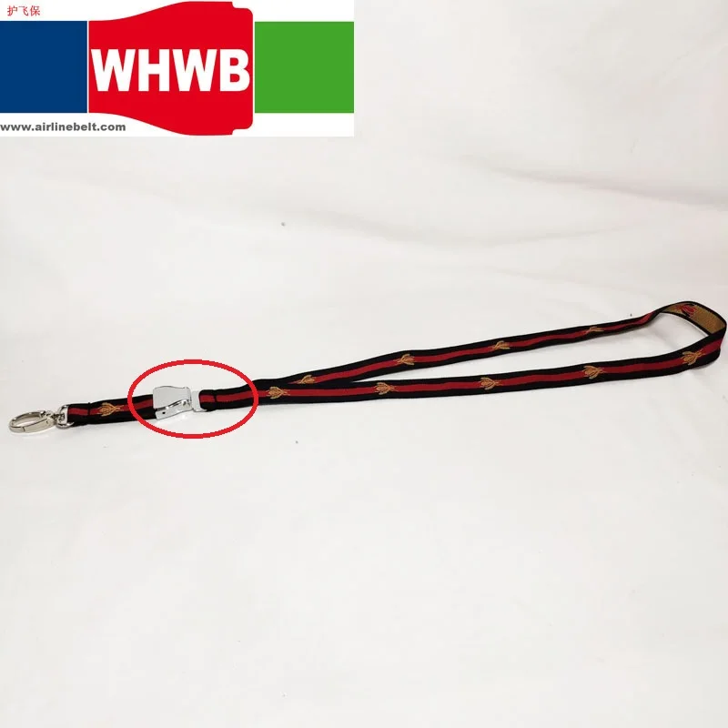 Airplane aircraft seat belt buckle Stripe neck lanyards bee lace decorative rope ribbon weaving jacquard keychain for phones | Мобильные