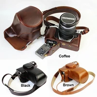 high quality leather camera bag case strap for olympus om d e m5 mark ii 12 50mm