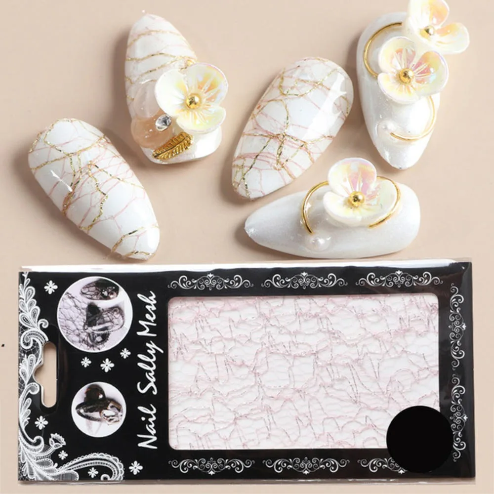 3D сетка стикер для ногтей Золотая Серебряная линия лента на ногти Holo клейкая