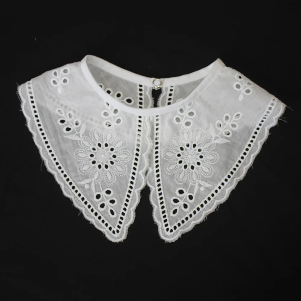 

Women Lace Shirt False Collar Lapel Dress Blouse Fake Collars Shawl Wrap Embroidered Detachable Collar Clothes Accessories
