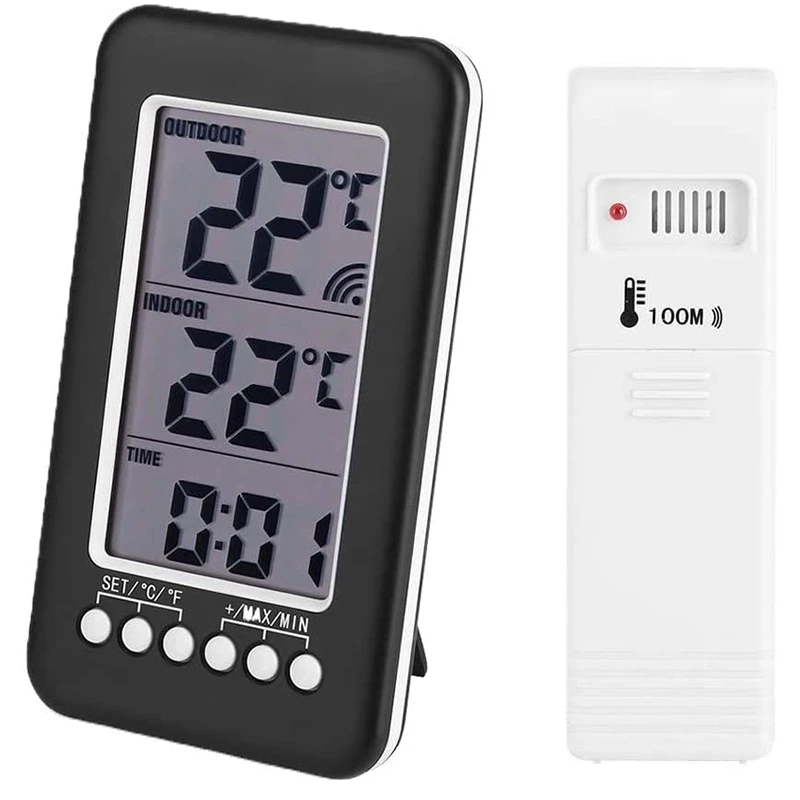 

Indoor Thermometer, Large Digital LCD Thermometer Temperature Gauge Monitor Room Thermometer Meter Wireless Transmitter