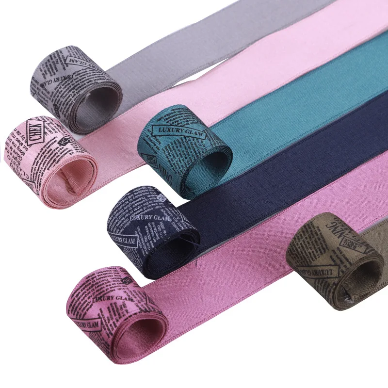 

50yards 25mm 38mm printed newspaper satin ribbon polyester cotton ribbon for garment accessories bouquet flower packing bow