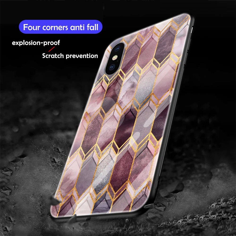 Ciciber цветной мраморный чехол для телефона iphone 11 Pro Max XR X XS чехлы из закаленного