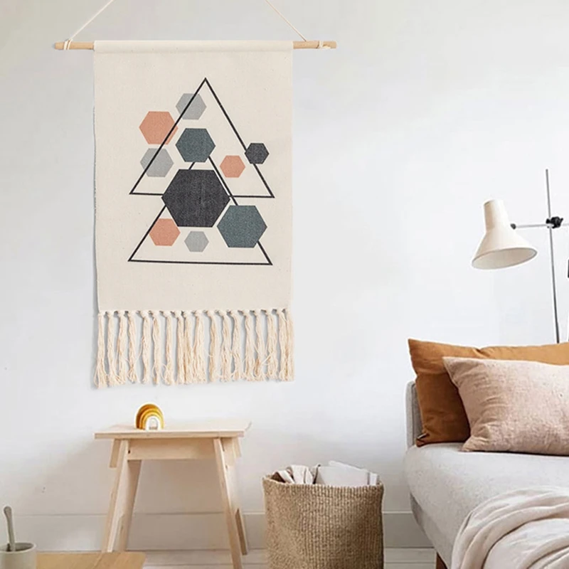 

Bohemian Hanging Tapestry Fabric Home Accessories Cover Dormitory Hotel Wall Hanging Wall Decor Arts and Crafts 2 Pcs