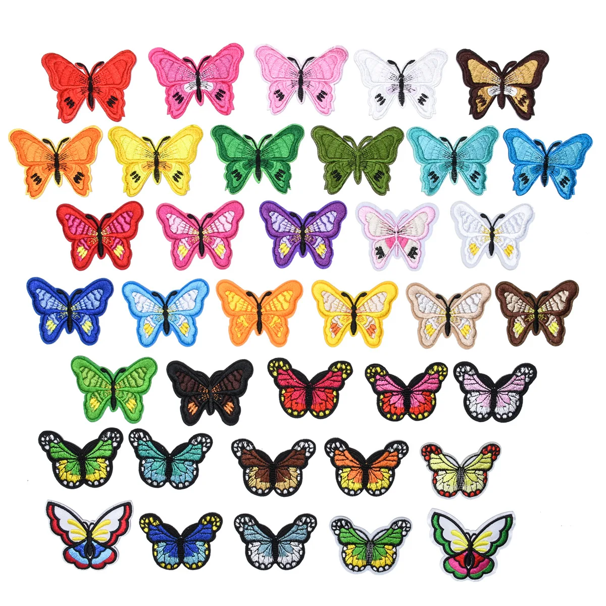 

32 шт./лот новые нашивки с вышивкой-бабочкой красочные тканевые наклейки россыпью DIY аппликации для шитья одежды домашнего текстиля железные...