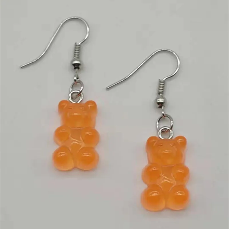 Женские Мультяшные милые полимерные серьги цветные животные медведь высокое