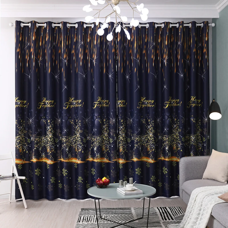 Занавески на окна для гостиной занавески Звездные огни принт тюль Фотошторы