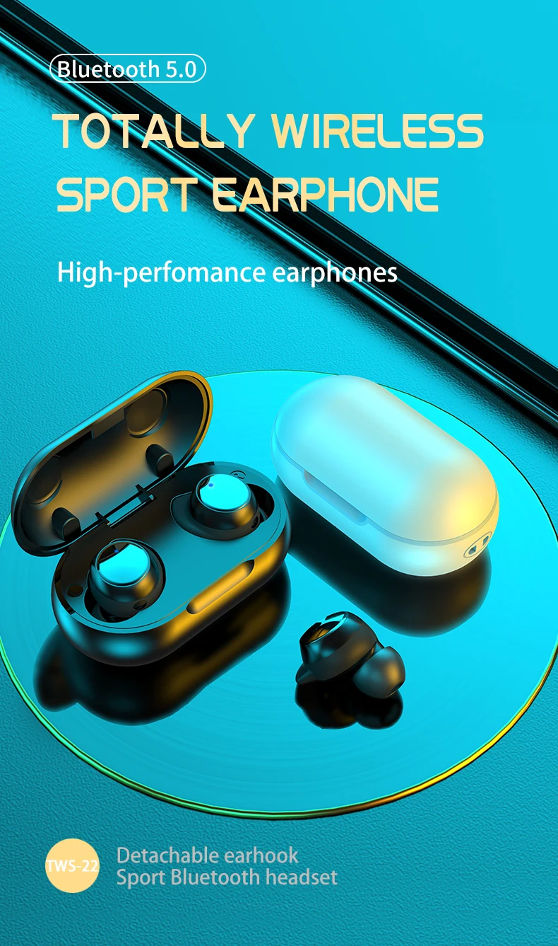 

TWS Bluetooth Wireless Headphones Sports Waterproof Earbuds Bluetooth 5.0 Earphone With Mic for Xiaomi Huawei mobile phones