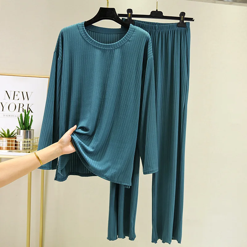 XL XXL осенние Хлопковые женские пижамные комплекты Розовая домашняя одежда с