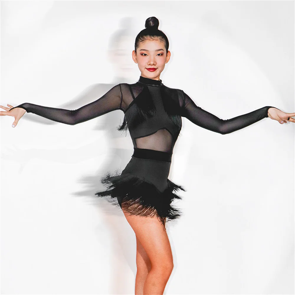 

Latin Dance Dress Female Adult Tango Salsa Samba Dancing Clothes Practice Wear