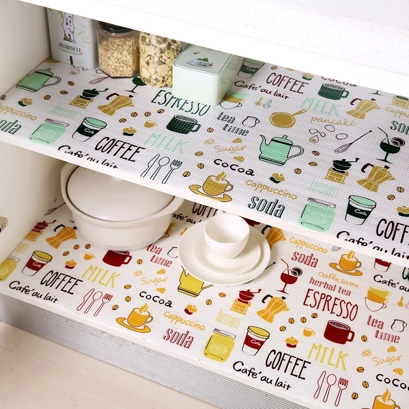 Kitchen Shelf Liners Cabinet Mat Table Drawer Moisture-Proof Waterproof Dust Anti-slip Pad scrapbooking Paper | Дом и сад