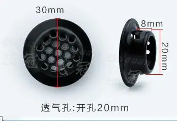 20mm black Bevel 10 шт./лот 30 мм/35 мм/40 мм/43 мм/65 мм из нержавеющей стали вентиляционное отверстие шкаф украшение шкафа респирадеро круглая вентиляционная система - Цвет: 20mm black Bevel