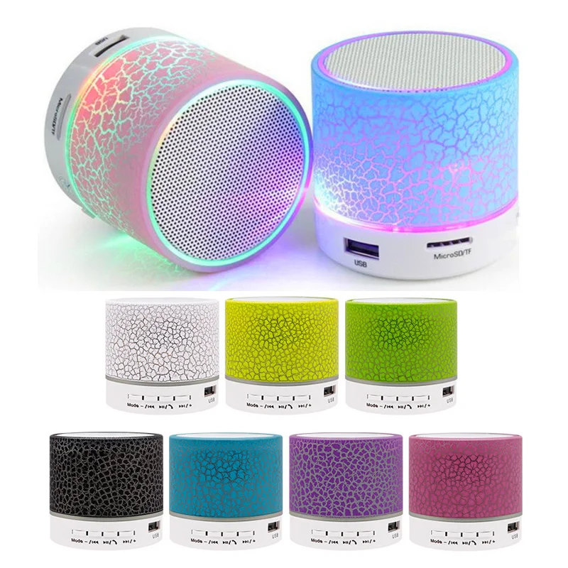 Мини Bluetooth динамик беспроводной колоннар громкий динамик светодиодный стерео сабвуфер TF карта USB Mp3 аудио музыкальный плеер