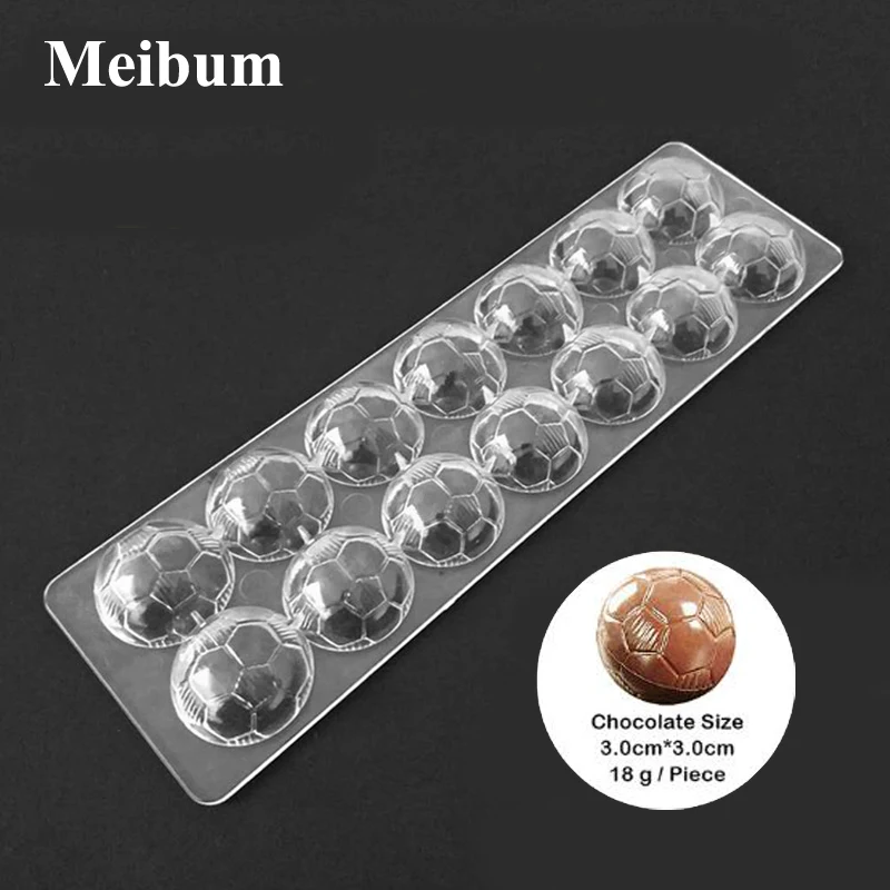 14 полость футбол Поликарбонат шоколадная Форма 3D Сферический шар Кондитерская