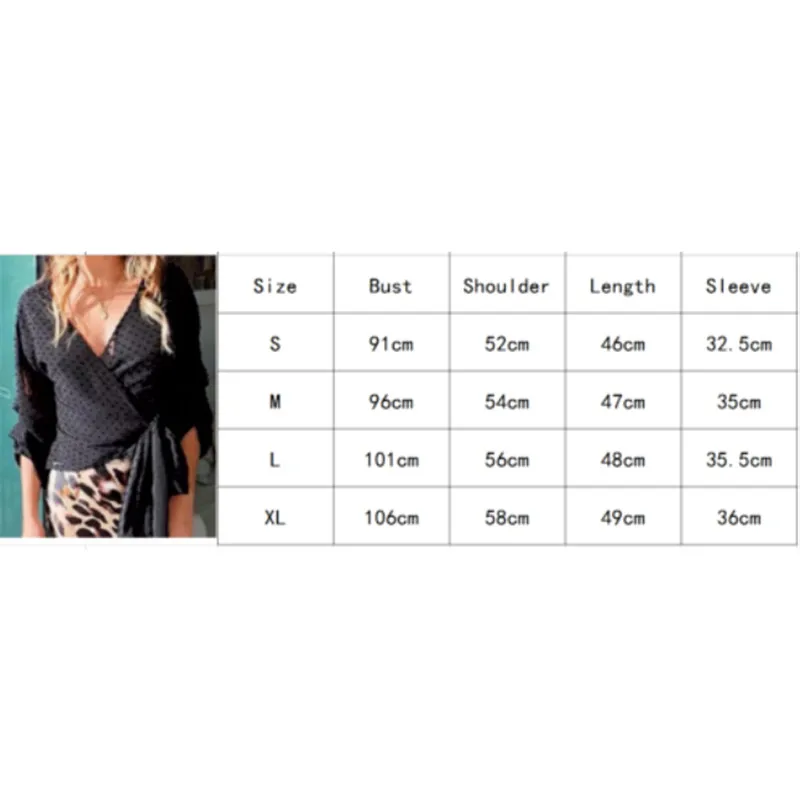 Осенняя женская блузка с длинным рукавом Сексуальная рубашка v-образным вырезом