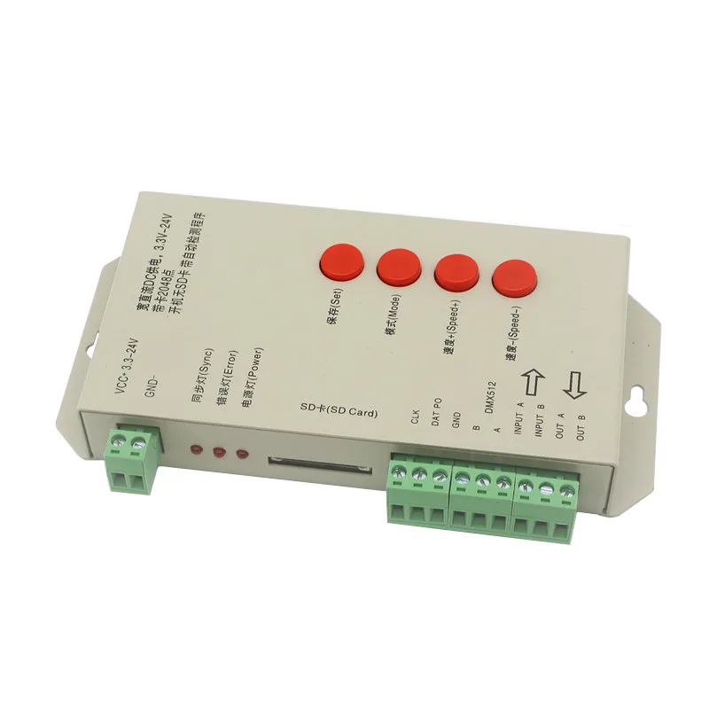 

High quality T-1000S RGB Controller 128G 256G SD Card WS2801 WS2811 WS2812B LPD6803 LED T1000S 2048 Pixels Controller DC5~24V