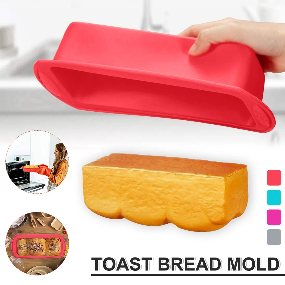 

Silicone Cake Mold Rectangular Silicone Bread Pan Toast Bread Mold Cake Tray Mould Non-stick Baking Tools