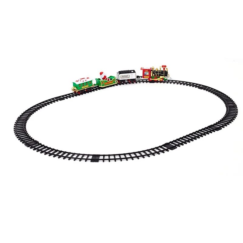 

Свет и звук Рождественский Электрический поезд набор железная дорога игрушка для трека детский домашний поезд, комплекты для детей, подаро...