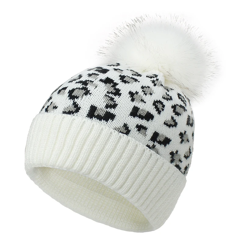 Новинка 2020 модная теплая шапка шерстяная вязаная с леопардовым принтом очень