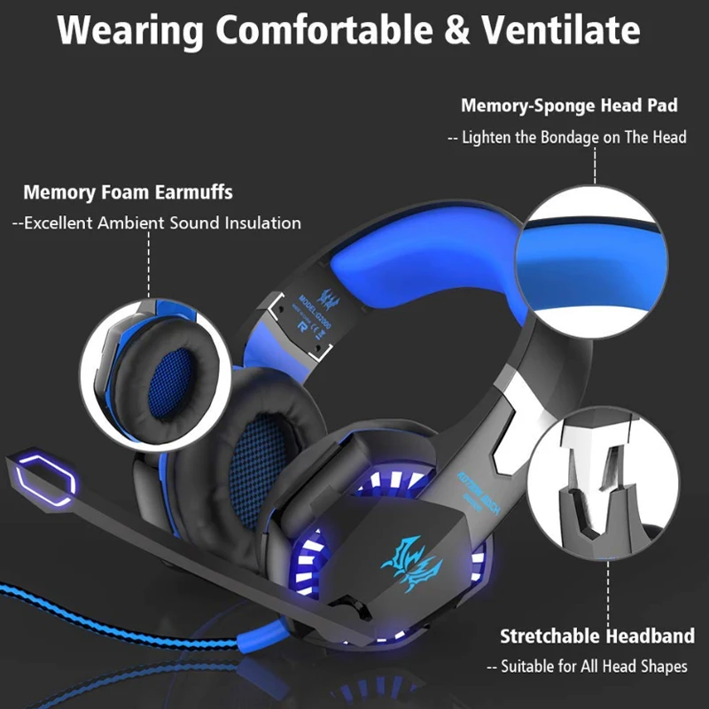 

G2000 Gaming Headset and Gaming Mouse 4000 DPI Adjustable Stereo Gamer Headphones Earphone + Gamer Mice LED Light Wired USB pc
