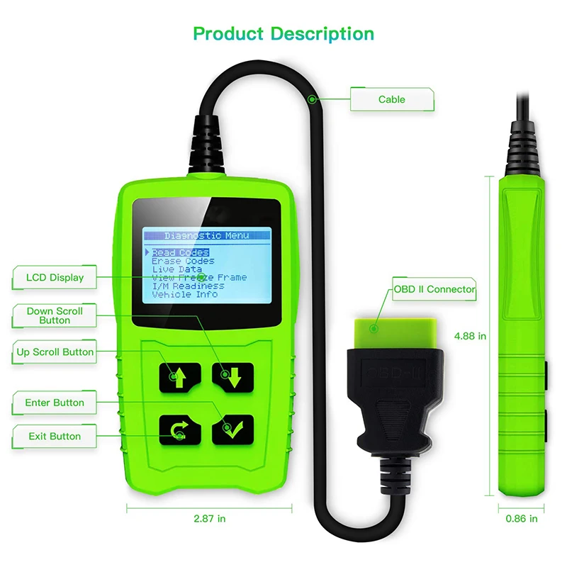Obd2 сканер диагностический для Авто obd 2 Автомобильный Универсальный Obdii