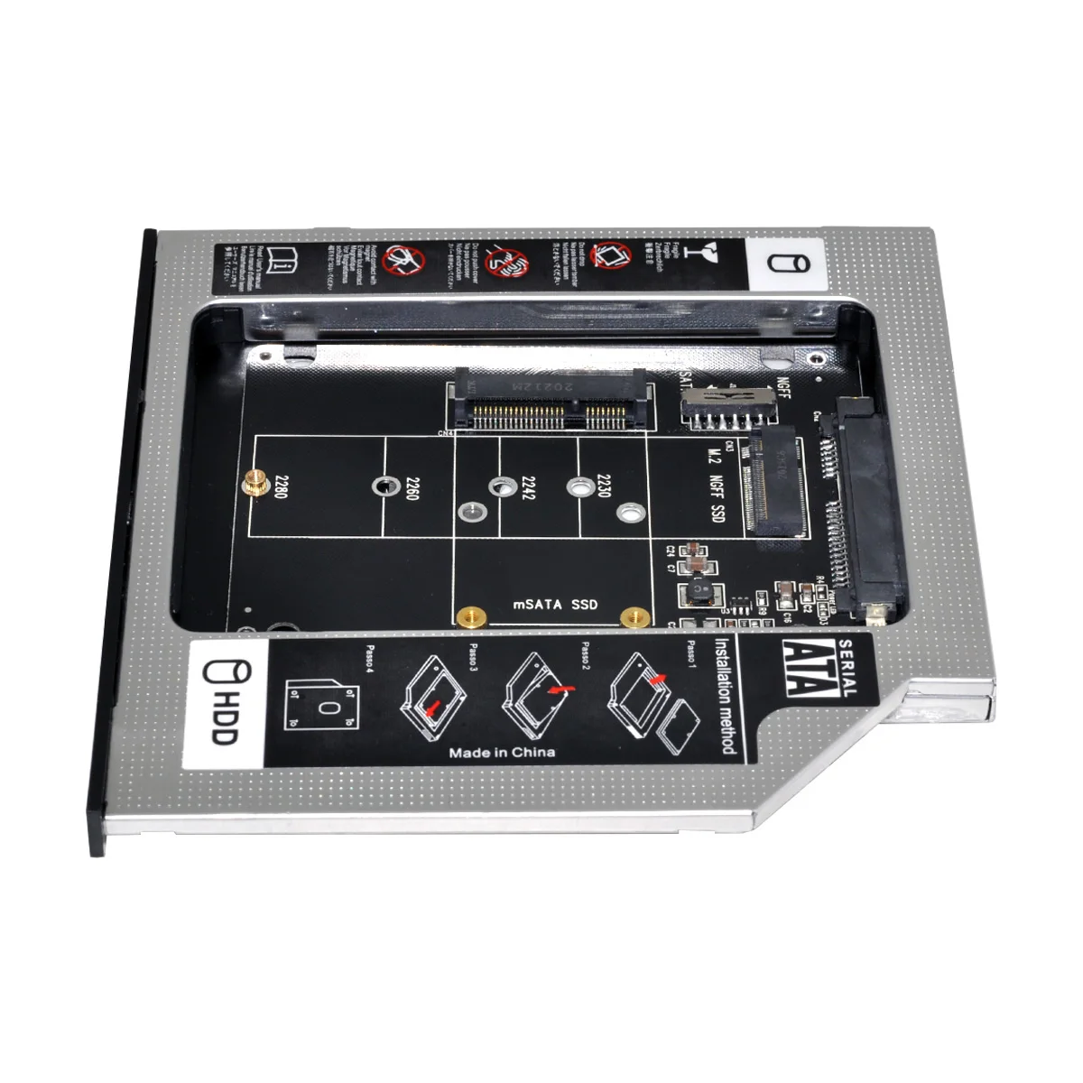 Переходник Chenyang MSATA NGFF B/M-key SSD на Slim Line SATA 13 контактов чехол для универсального