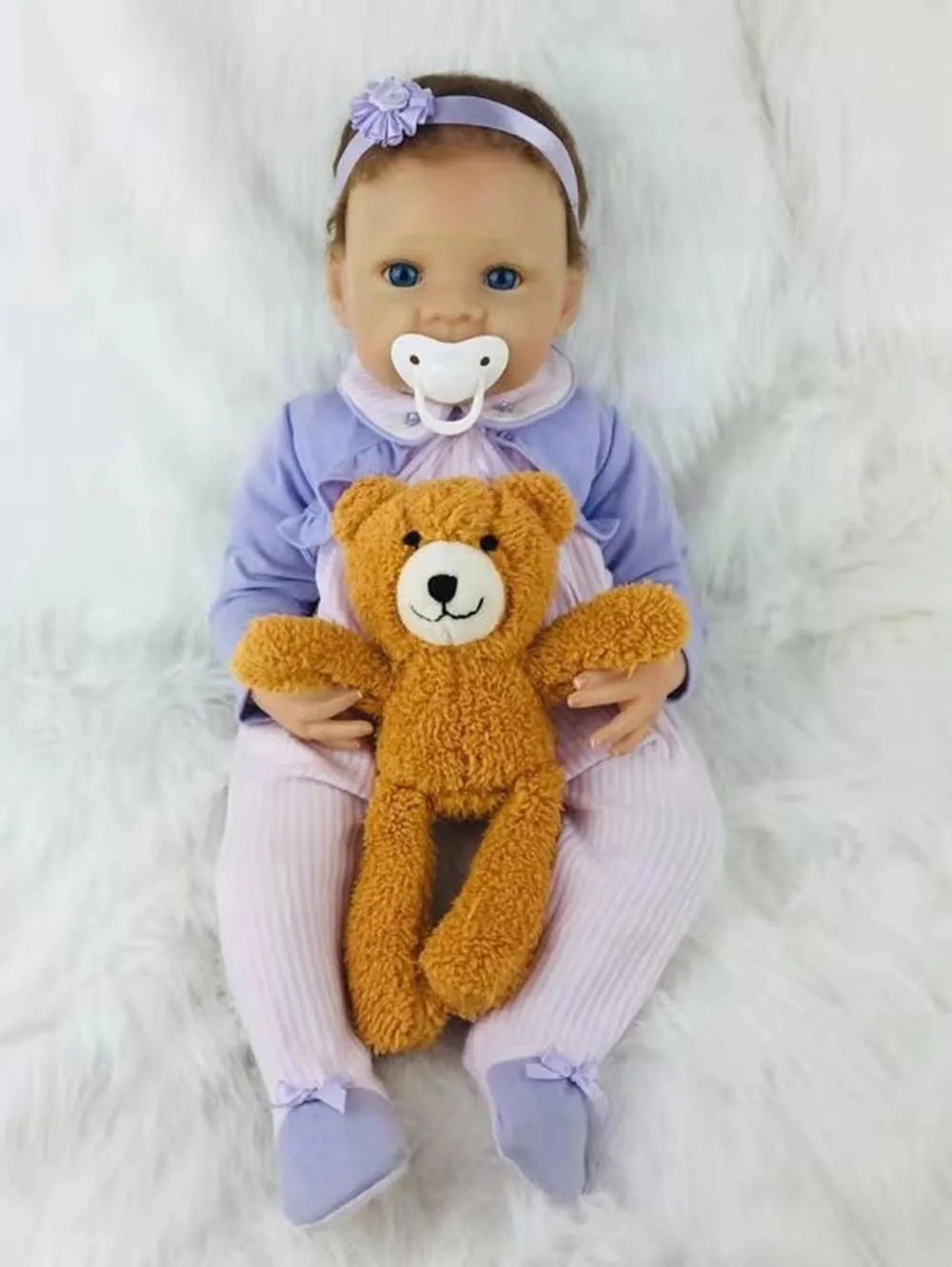 bear(yellow brown) Avani кукла «Лиза» Новорожденные куклы реалистичные куклы Reborn 18 дюймов реалистичные детские куклы для детей - Цвет: bear(yellow brown)
