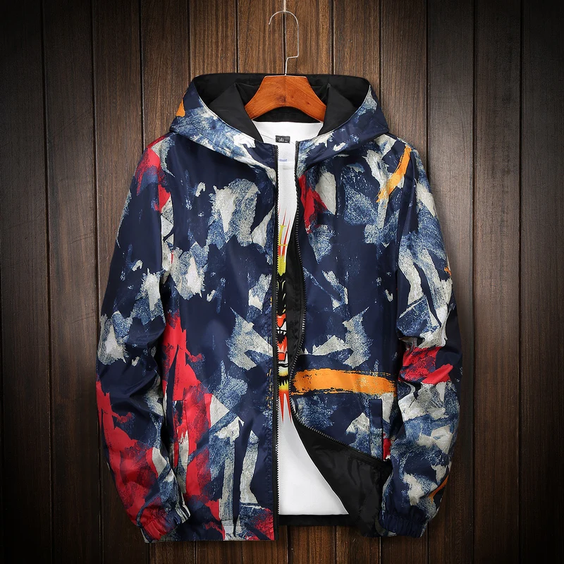 

2019 Camouflage Reversible Jacket Men Plus Size 8XL Camo Hooded Windbreaker Jackets Coat Military Jacket Parka Streetwear