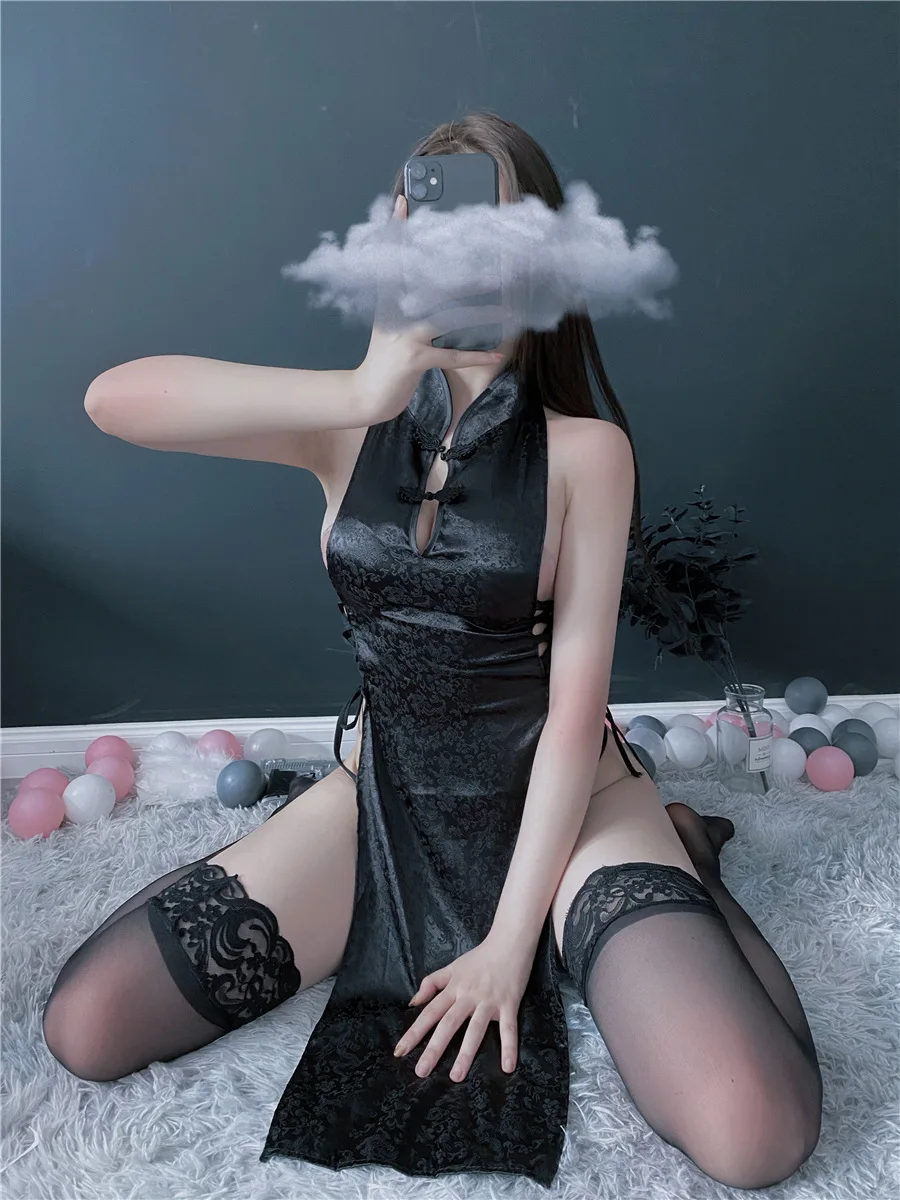 

Sexy Lingerie Ladies Underwear Life Pajamas Tied Up Slim With Split Ends Lingerie Nightclub Uniform Temptation Retro Cheongsam