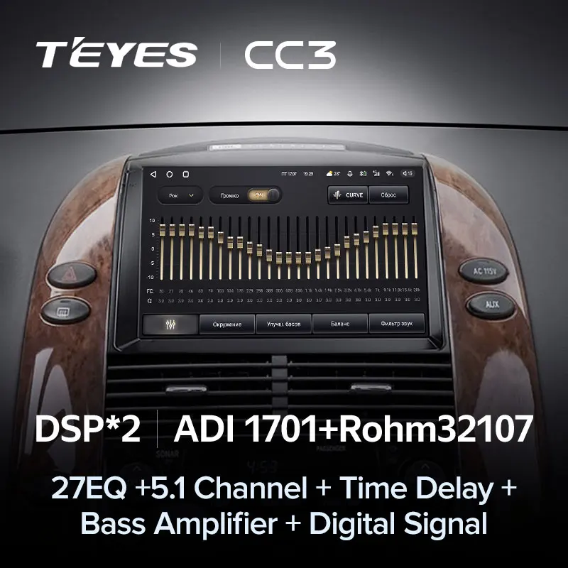 TEYES CC3 Штатная магнитола For Тойота Сиенна 2 XL20 Toyota Sienna II 2003 - 2010 до 8-ЯДЕР 6 + 128ГБ 27EQ DSP