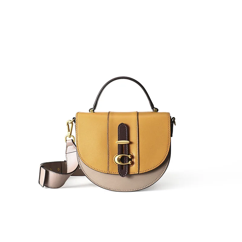 Yellow Натуральная кожа, полумесяц, седельная сумка, женская сумка, модная сумка, роскошные сумки, женские сумки, дизайнерская сумка через плечо - Цвет: Yellow