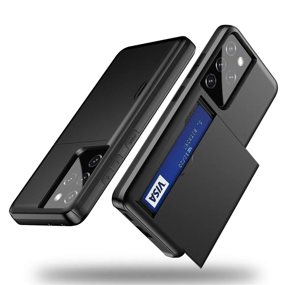 

Protective Credit Card Holder ID Slot Case For Samsung S21 Ultra S20 Plus S20 Cover For Galaxy S21+ S21 S20FE S20 Ultra case