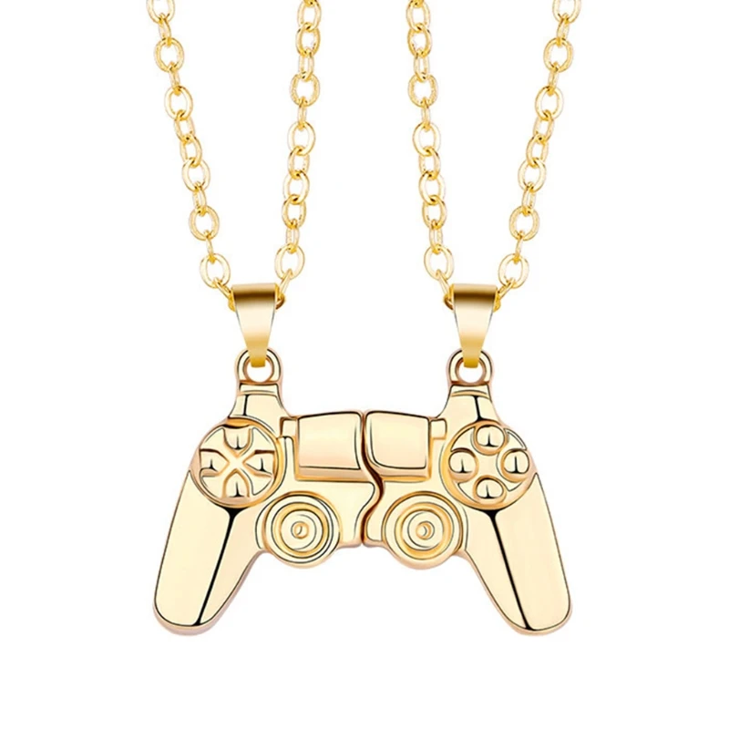 2pcs/Set Magnetic Game Controller Couple Necklace with Gold/Silver Color PS4 Console Pendant Valentine's Day Gift | Украшения и