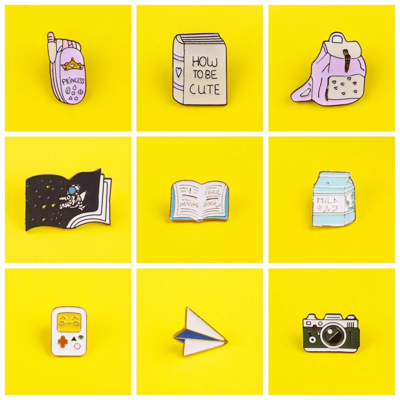 Броши в виде книги телефона игровой консоли повседневные вещи булавка на лацкан