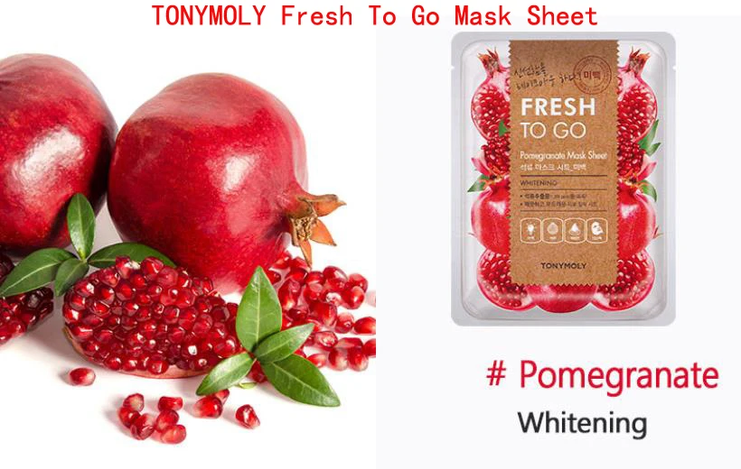 Pomegranate Mask Маска Fresh To Go, лист, 1 шт., маска для лица, увлажняющая, контроль жирности, против старения, сужает поры, отшелушивающая маска для лица, корейская косметика - Цвет: Pomegranate Mask