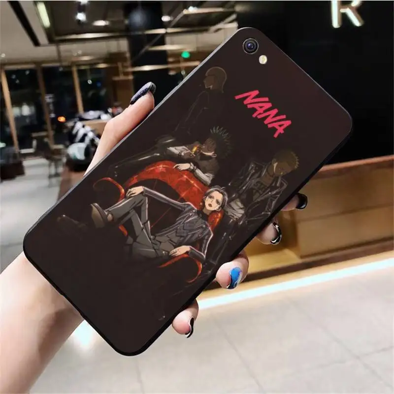 Черная фотография с изображением девушки бабушки из аниме для Vivo Y91c Y17 Y51 Y67 Y55 Y93 Y81S