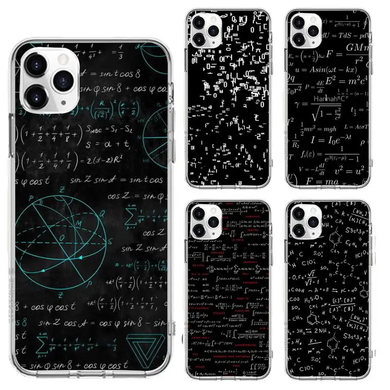 

E mc2 Formula Math Funny Science Phone Case For Clear-Iphone 5 5s se 6 6s 7 8 11 12 X Xs Xr Pro Plus Max Mini Cover