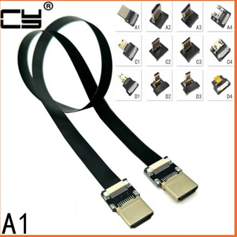 FPV Micro HDMI совместимый мини 90 градусов адаптер 5 см 80 FPC плоский кабель шаг 20