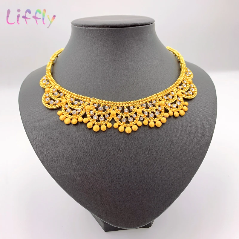 Роскошные Ювелирные наборы Дубай костюм золотое ожерелье кольцо серьги браслет