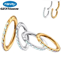 g23 titanium piercing hoop 16g earrings tragus cartilage ab zircon nose ring septum hinged helix daith perforated body jewelry