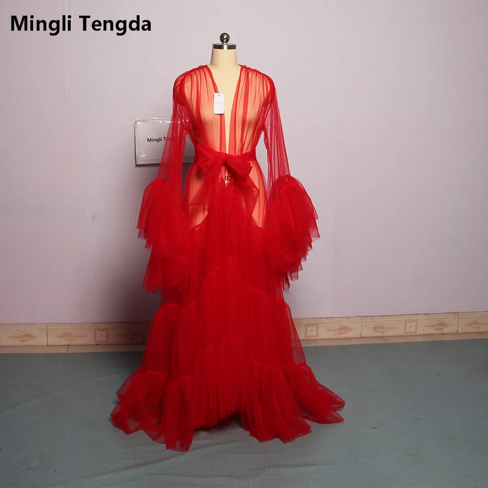 Платье из тюля с длинным рукавом mingli Tengda|Свадебные жакеты/накидки| |