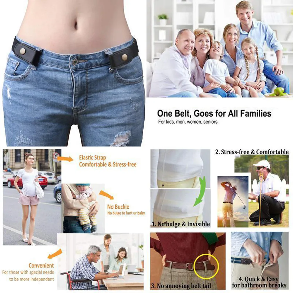

Belt Without Buckle Elastic Belts For Women Stretch riem Men Jeans cintos extensible Kids Boys girls cinturon mujer magic