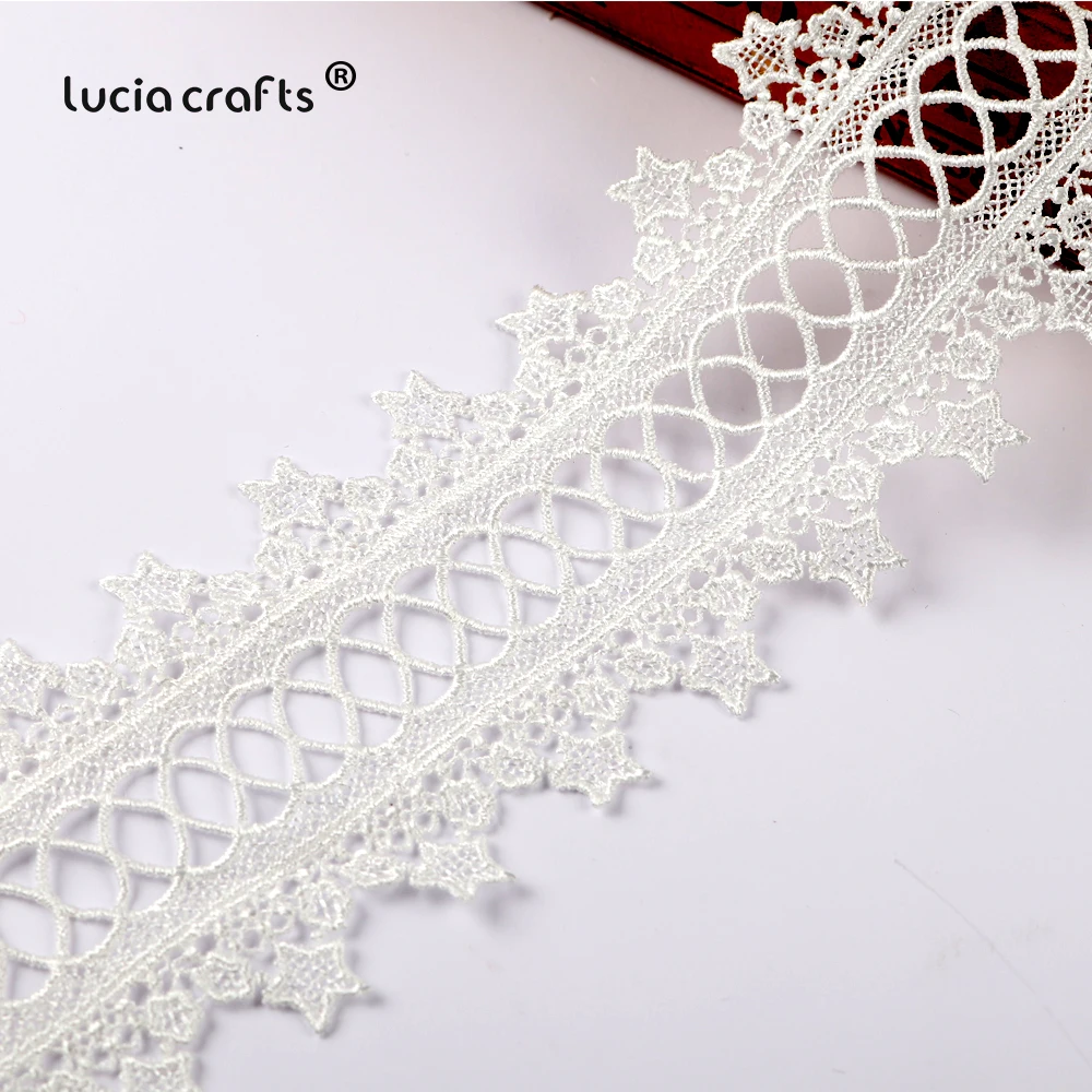 Lucia Cratft 78 мм 1y вышитая кружевная ткань Декор одежды DIY Швейные материалы P0415 | Дом и