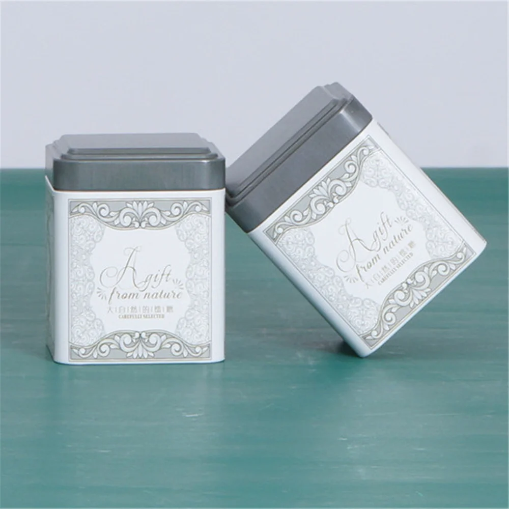 

Mini Square Jar Tea Tinplate Box puerh tea caddies Cans Small Tea Cans Candy Scented Green Tea Storage Box